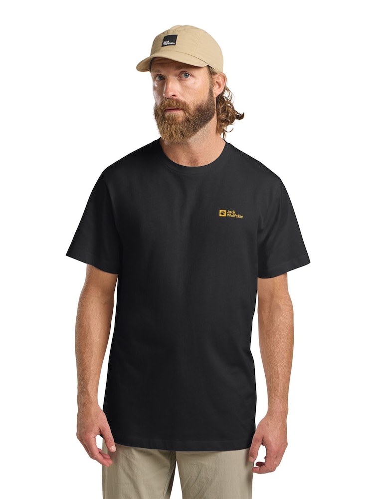 Jack Wolfskin Mens Essential 100% Cotton Black T-Shirt - Изображение 1 из 4