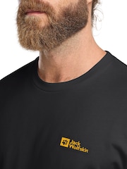 Jack Wolfskin Mens Essential 100% Cotton Black T-Shirt - Изображение 3 из 4