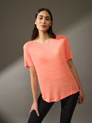 Black/Orange Active Sports Short Sleeve Crew Neck Tops 2 Pack - Image 2 of 9