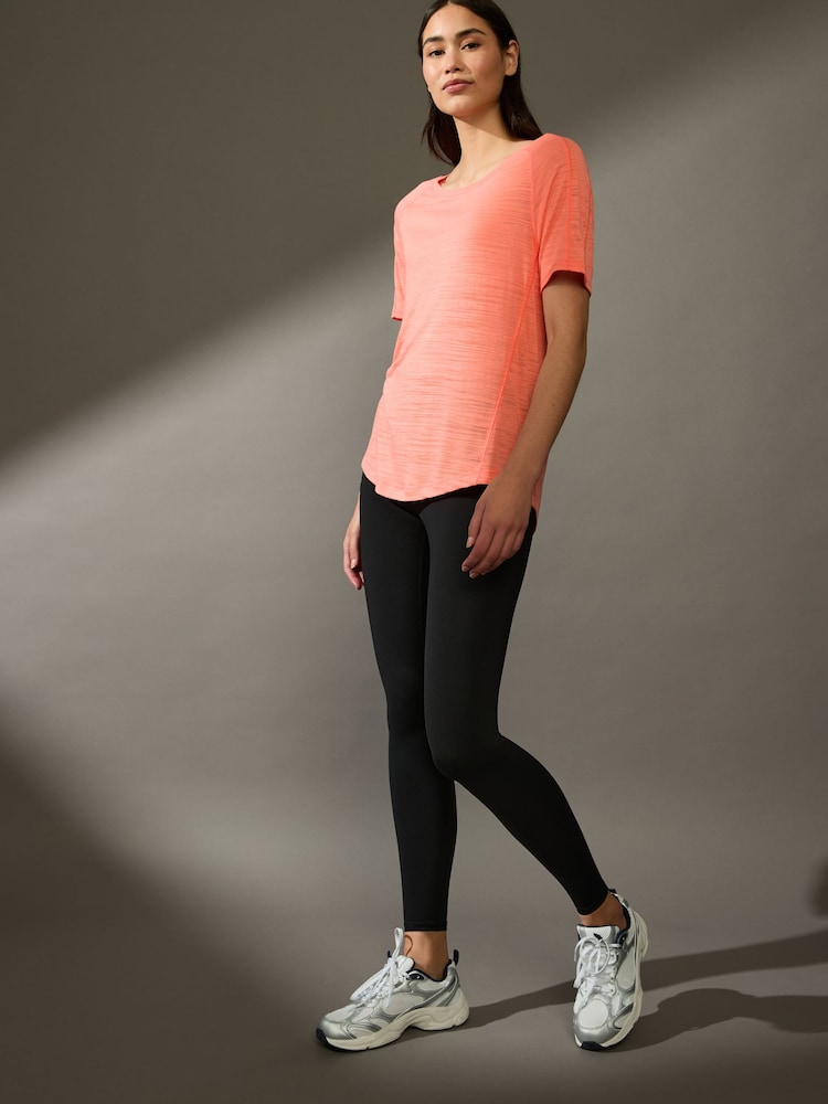 Black/Orange Active Sports Short Sleeve Crew Neck Tops 2 Pack - Image 4 of 9