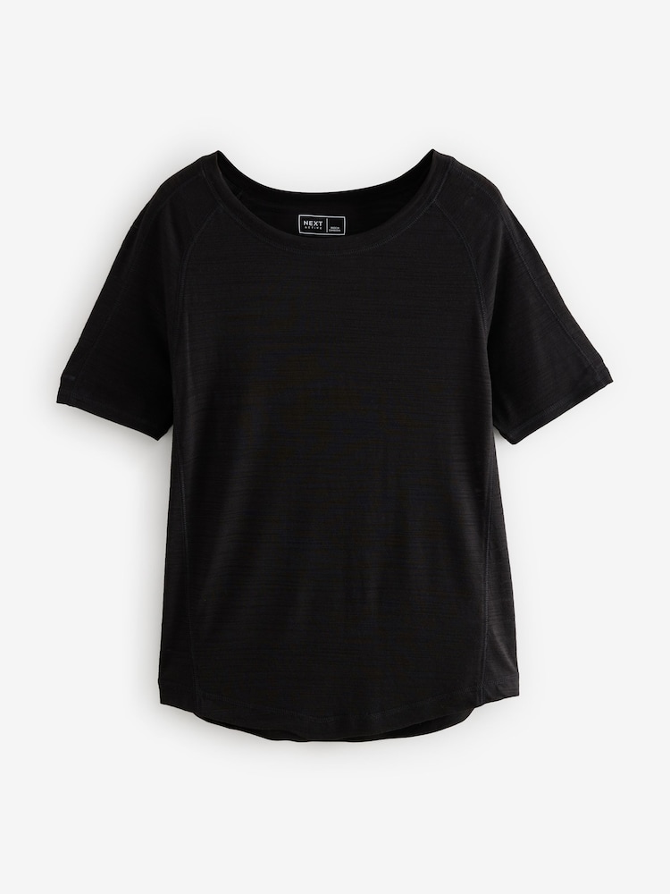 Black/Orange Active Sports Short Sleeve Crew Neck Tops 2 Pack - Image 6 of 9