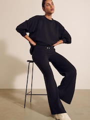 Black Supersoft Modal Wide Leg Trousers - Image 1 of 8