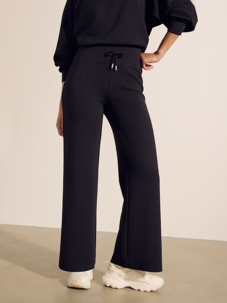 Black Supersoft Modal Wide Leg Trousers - Image 2 of 8