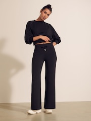 Black Supersoft Modal Wide Leg Trousers - Image 4 of 8
