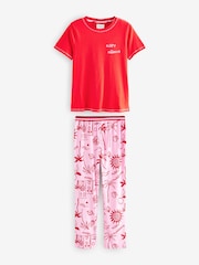 Red 100% Cotton Short Sleeve Pyjamas - Image 7 of 11