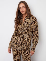 Threadbare Brown Print Ladies Leopard Shirt - Image 4 of 5
