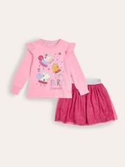 Brand Threads Pink Girls Peppa Pig 100% Cotton Top And Tutu Set - Image 1 of 6