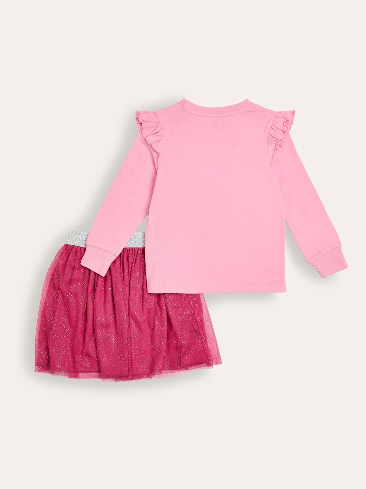 Brand Threads Pink Girls Peppa Pig 100% Cotton Top And Tutu Set - Image 2 of 6