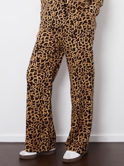 Threadbare Leopard Print Ladies Lakeleo Wide Leg Linen Trousers - Image 2 of 5