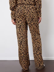 Threadbare Leopard Print Ladies Lakeleo Wide Leg Linen Trousers - Image 4 of 5