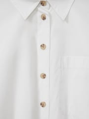 Reiss White Solene Cropped Cotton Shirt - Image 6 of 6