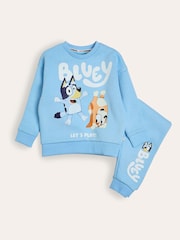 Brand Threads Blue Unisex Daywear 100% Cotton Joggers Set - Image 3 of 5