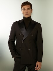 Reiss Shadow Double-Breasted Tuxedo Jacket in Wool - Image 1 of 6