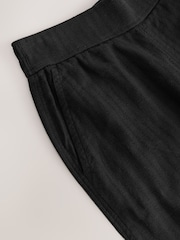 Black Linen Blend Wide Leg Trousers - Image 3 of 3
