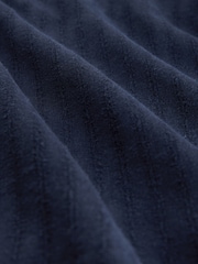 Navy Linen Blend Wide Leg Trousers - Image 2 of 3
