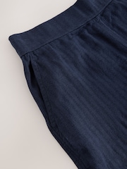 Navy Linen Blend Wide Leg Trousers - Image 3 of 3