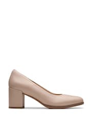 Clarks Natural Sand Leather Freva55 Court Shoes - Image 1 of 7