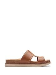 Clarks Brown Leather Arwell Walk Sandals - Image 1 of 6
