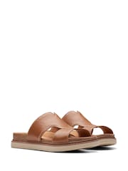 Clarks Brown Leather Arwell Walk Sandals - Image 3 of 6
