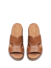 Clarks Brown Leather Arwell Walk Sandals - Image 4 of 6