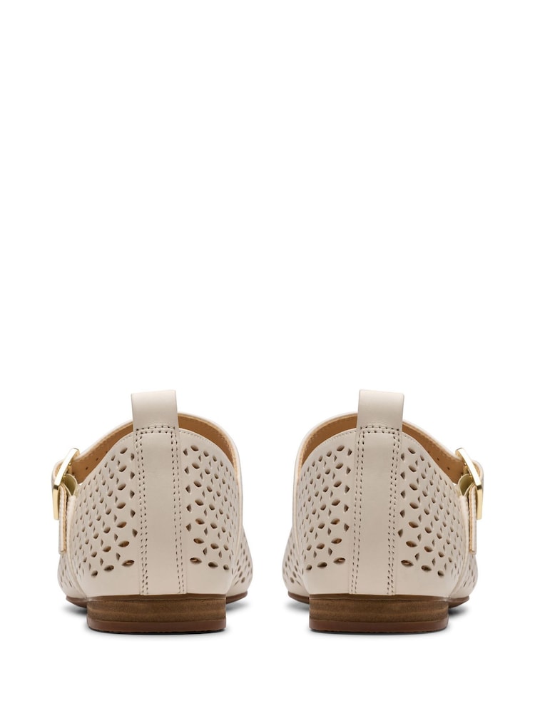 Clarks Cream Leather Fawna Jane Shoes - Image 6 of 6