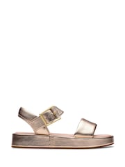 Clarks Brown Copper Metallic Alda Strap Sandals - Image 1 of 7