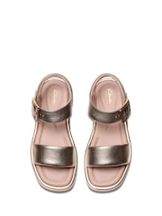 Clarks Brown Copper Metallic Alda Strap Sandals - Image 6 of 7