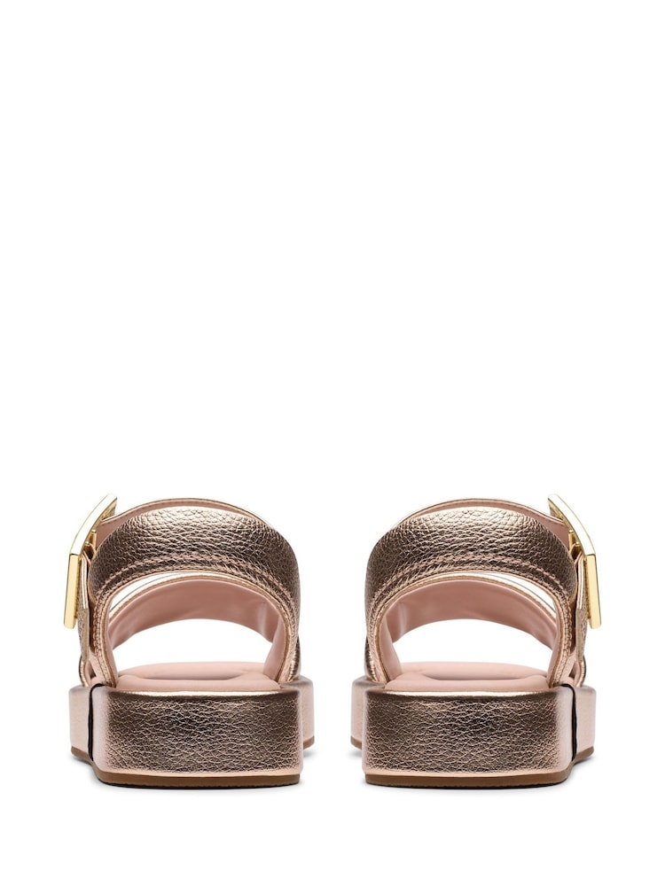 Clarks Brown Copper Metallic Alda Strap Sandals - Image 7 of 7