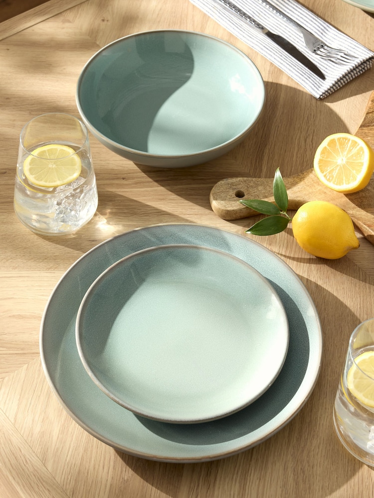 12 Piece Sage Green Hampton Dinner Set - Image 1 of 4