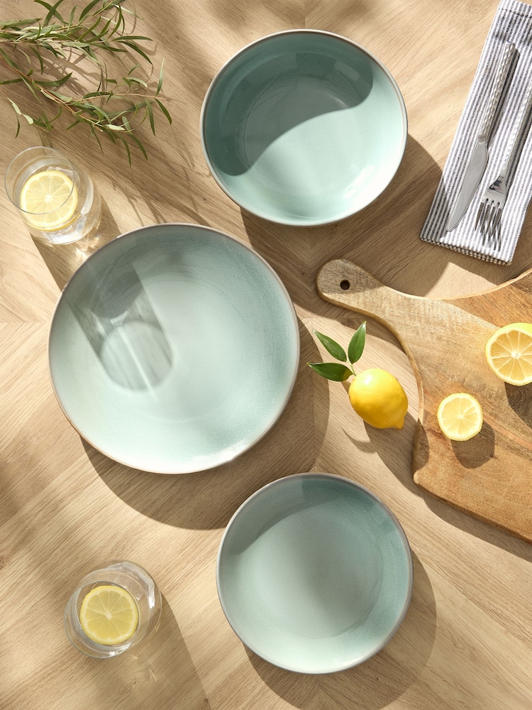 12 Piece Sage Green Hampton Dinner Set - Image 2 of 4