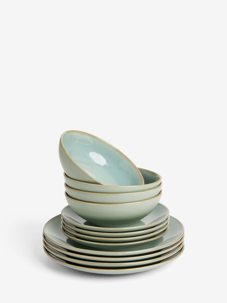 12 Piece Sage Green Hampton Dinner Set - Image 4 of 4