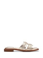 Clarks Gold Leather Ariany Mule Sandals - Image 1 of 7