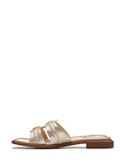 Clarks Gold Leather Ariany Mule Sandals - Image 2 of 7