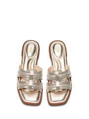 Clarks Gold Leather Ariany Mule Sandals - Image 5 of 7