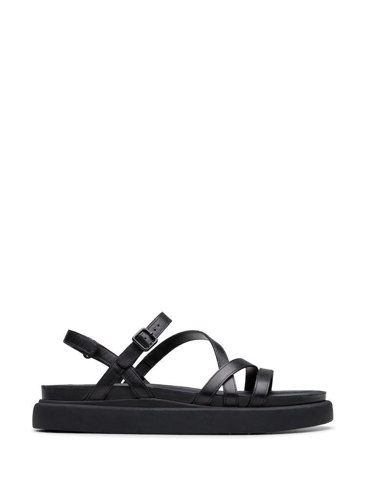 Clarks Black Leather Aristella Rose Sandals - Image 1 of 7
