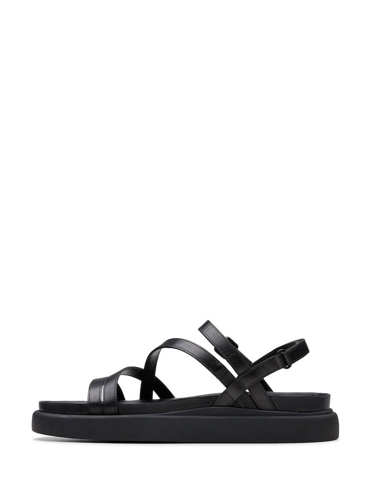 Clarks Black Leather Aristella Rose Sandals - Image 2 of 7