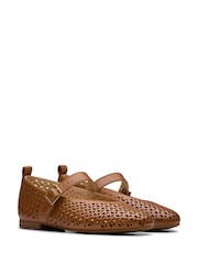 Clarks Brown Leather Fawna Jane Shoes - Image 4 of 7