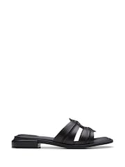 Clarks Black Leather Ariany Mule Sandals - Image 1 of 7