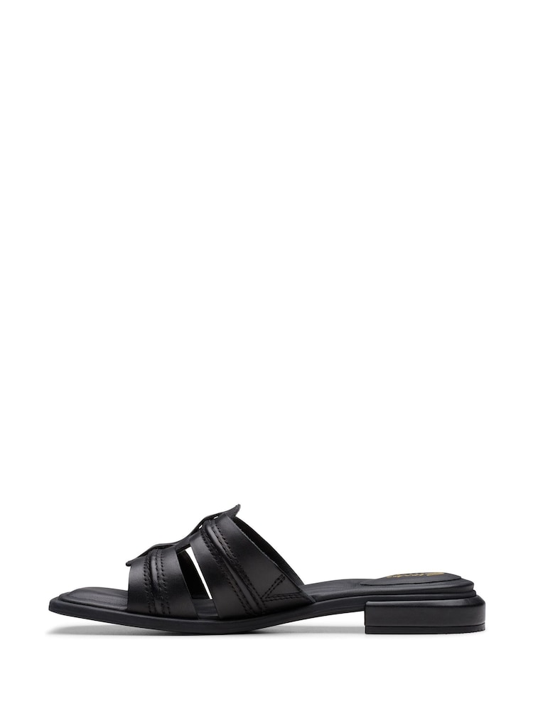 Clarks Black Leather Ariany Mule Sandals - Image 2 of 7