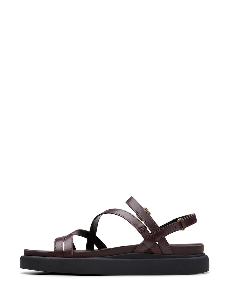 Clarks Red Leather Aristella Rose Sandals - Image 2 of 7