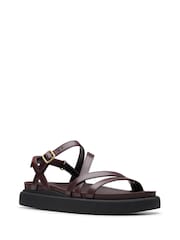 Clarks Red Leather Aristella Rose Sandals - Image 3 of 7