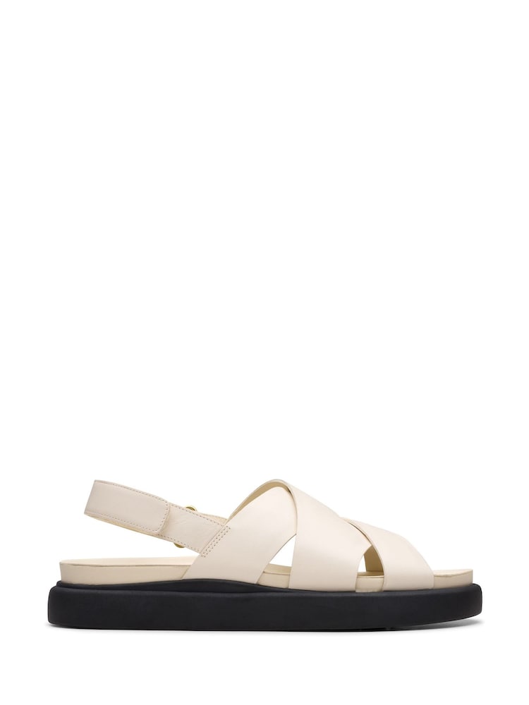 Clarks Cream Leather Aristella Sun Sandals - Image 1 of 7