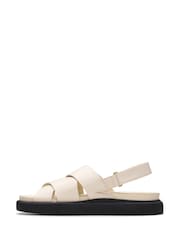 Clarks Cream Leather Aristella Sun Sandals - Image 2 of 7