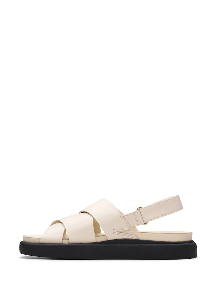 Clarks Cream Leather Aristella Sun Sandals - Image 2 of 7