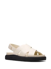 Clarks Cream Leather Aristella Sun Sandals - Image 3 of 7