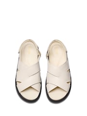 Clarks Cream Leather Aristella Sun Sandals - Image 6 of 7