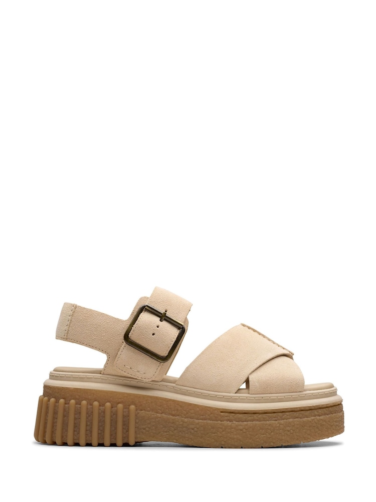 Clarks Ecru Suede Evamar Wish Sandals - Bild 1 von 7