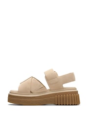 Clarks Ecru Suede Evamar Wish Sandals - Bild 2 von 7