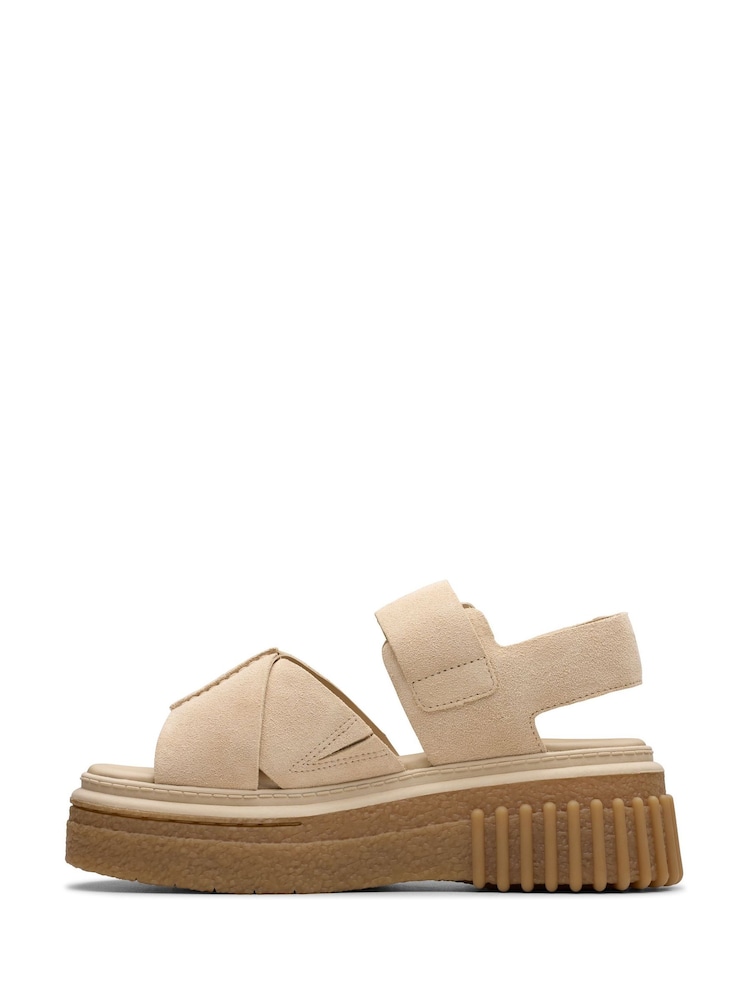 Clarks Ecru Suede Evamar Wish Sandals - Bild 2 von 7