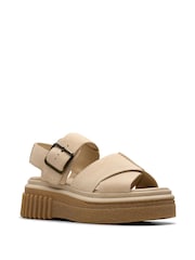 Clarks Ecru Suede Evamar Wish Sandals - Bild 3 von 7